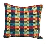 16 x 16 Handwoven Checkered Plaid Hammock Square Cotton Pillow