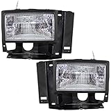 Driver and Passenger Headlights Headlamps Replacement for Ford Pickup Truck SUV F1TZ13008D F1TZ13008C