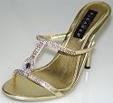 Pleaser Eclair 03 Sandalette Strasssteine gold
