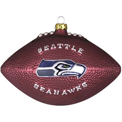 Scottish Christmas Seattle Seahawks Glass Football Ornament