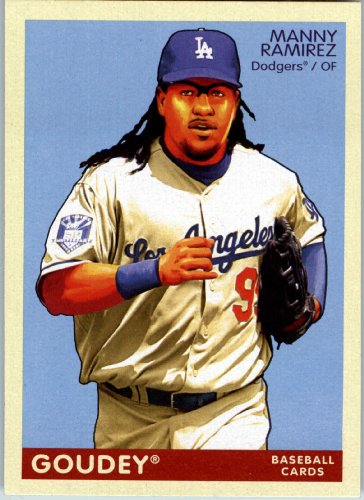 2009 Upper Deck Goudey Baseball Card # 99 Manny Ramirez (Dodgers) MLB Trading Card in a Protrective Screw Down Display Case