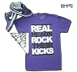 8&9 "REAL HEADS" Printed Men's T-shirt By EIGHT & NINE DESIGNS Royal Purple/Black/White Limited Nike Dunk Colorway Hand Printed 8&9 S/S Tee w/ FREE BANDANA