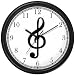 Treble Clef - Musical or Music Theme - Wall Clock by WatchBuddy Timepieces (White Frame)