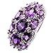 YAZILIND 64mm & 75mm Oval Cut Purple Created-Amethyst Silver Plated Size 9 Ring