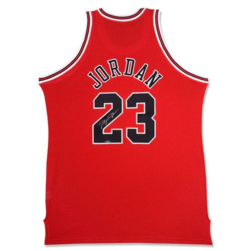 Michael Jordan Autographed Chicago Bulls Away/Red Jersey