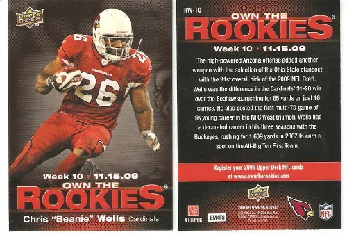 2009 Upper Deck NFL Rookie of the Week #RW10 Chris Beanie Wells RC - Arizona Cardinals (Rookie Card - Own the Rookies - Promo Card)(Football Cards)