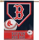 Boston Red Sox Ball and Plate Vertical Flag: 27x37 Banner
