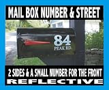 Mailbox Number & Name Decal Set Reflective Mailbox Sticker