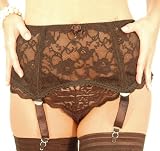 4 Strap Vintage Type Black Lace Suspender Belt