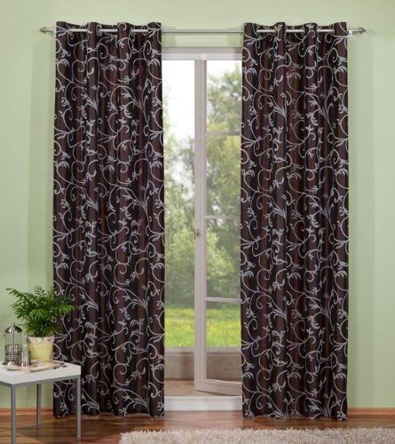Gardinen Set, 2 x Deko Taft Flock