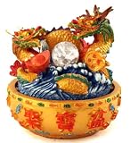 Feng Shui Dragon Fountain With Color Lighted Crystal Ball