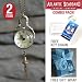 Antique Sphere Steampunk Vintage Glass Orb Pocket Watch Necklace Chain Jewelry with the official Atlantic Seaboard Trading Co. Luggage Key Chain -- COMBO PACK