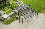 Set Of Three WROUGHT IRON RECTANGULAR NESTING TABLE With A ROMAN BRONZE POWDER COAT Finish