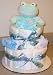 2 Tier Diaper Diaper Baby Diaper Cake - Noah's Ark Green