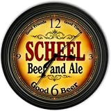 Scheel 's Beer and Ale Black Cascading Pub Style Wall Clock