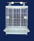 Brand New Parrot Bird Wrought Iron Cage Play-Top w/ Parrot Toys 40x30x69-WI40WHT - PT