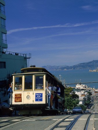 Trolley in Motion, San Francisco, CA Photographic Poster Print