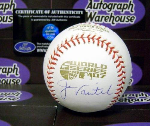 Jason Varitek Autographed/Hand Signed 2007 World Series Baseball (Boston Red Sox) MLB HOLOGRAM a few