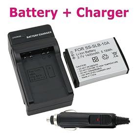 SLB-10A Battery + Charger for Samsung SL202 SL420 SL620 by eForCity