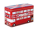 picture of Classic Paddington Bear Tin Money Box Red With Union Jack Roof 10cm X 19cm X 7.4cm Pa0942