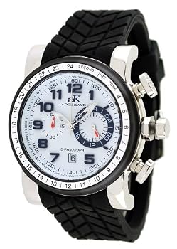 Adee Kaye #AK7233-M Men's Future Collection Silicone Rubber Strap Chronograph Watch