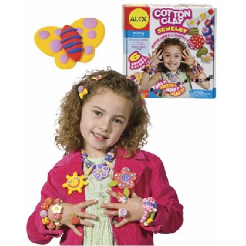 Childrens Toyshop  Toys : Alex Cotton Clay Jewelry Kit with 6 Clay Colors