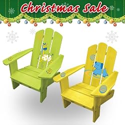 Lohasrus Xmas Gift - 2 Kids Adirondack Chairs (CC-15002 & CC-15003), for kids 2~5 age, free drawing book