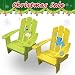 Lohasrus Xmas Gift - 2 Kids Adirondack Chairs (CC-15002 & CC-15003), for kids 2~5 age, free drawing book