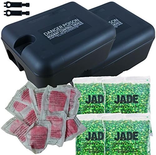 2 x Rat Box Trap - 4 x 100G Poison Packets &amp; 20 Pasta Bait Blocks - Ready Baited by Seahaven Products