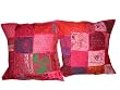 Christmas Gift-2 Maroon Patch Work Sari Toss Pillow Cushion Covers Free Shipping