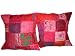Christmas Gift-2 Maroon Patch Work Sari Toss Pillow Cushion Covers Free Shipping