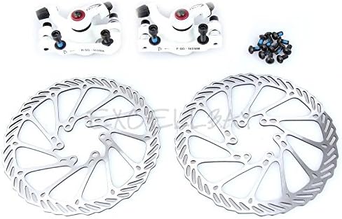 2colors MTB Bicycle Mechanical Disc Brake Set Calipers with G3 Rotors 160mm E0xc