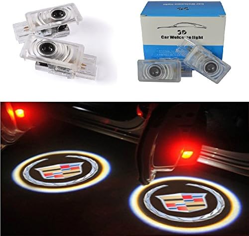 Ruicer 2x LED Door Courtesy Shadow Ghost Lamp Welcome Light Projector Light for Cadillac SRX SXT ATS CTS