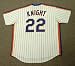 RAY KNIGHT New York Mets 1986 Majestic Cooperstown Throwback Home Baseball Jersey