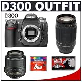 cheap Nikon D300 Digital SLR Camera + Nikon 18-55mm DX VR + 70-300mm G Zoom Lens + 8GB Card (Camera & 18-55mm Lens Refurbished by Nikon U.S.A.)