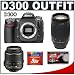 Nikon D300 Digital SLR Camera + Nikon 18-55mm DX VR + 70-300mm G Zoom Lens + 8GB Card (Camera & 18-55mm Lens Refurbished by Nikon U.S.A.)