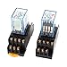 2 Pcs AC 110/120V 5A Coil 35mm DIN Rail 4PDT 14Pin Power Relay + Base