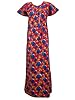 Indiatrendzs Women's Cotton Nighty Gown Red Floral Print Maxi Dress XXL