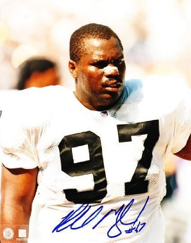 Autographed/Hand Signed 8x10 Photo Russell Maryland Oakland Raiders