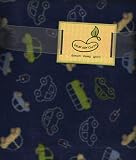 Navy Blue Boys Baby Nursery Crib Blanket Cars Buses Signals VWs