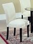 Cream White Microfiber Parson Chairs, Set of 2