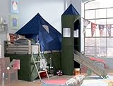 Powell Boys Blue & Green Twin Tent Bunk Bed with Slide