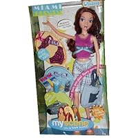 Barbie My Scene 2004 Miami Getaway 12 Inch Doll - Chelsea with Flirty Swim Suit, Purse, Super Hip Travel Tote, Boom Box, Cell Phone, Sunglasses, Bottled Water and a Glass of Iced Drink