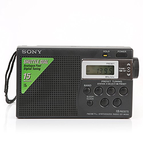 Sony Compact Portable Radio with AM/FM Digital Tuning, Builtin Speaker
