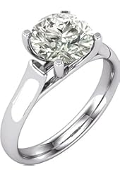 Gorgeous! FOREVER BRILLIANT! 14k White-gold 7.50MM (1 1/2CT) Moissanite Solitaire Engagement Ring