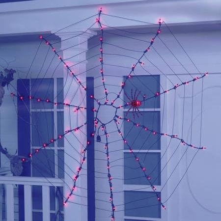 Halloween 4 FOOT Purple Halloween Spider Web Light Set, 100ct: String Lights, Haunting, Spooky, Outdoor / Indoor Prop