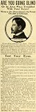 1903 Ad Blindness Cure Dr. Oren Oneal Dissolvent Method Oculist Eyesight Test - Original Print Ad