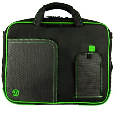 Lime Green VG Pindar Edition Durable Messenger Shoulder Bag Case for Acer Aspire Timeline Ultra M5 15.6 inch Laptop Models M5-581T-6490 / M5-581T-6594 / M5-581TG-6666 + Felt Canvas Mouse Pad