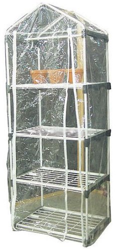 Outdoor Decor Green House with 4 Shelves