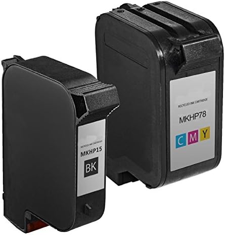 AOODOO Remanufactured Ink Cartridge Replacement For HP 15 C6615DN HP 78 C6578DN 1 Black 1 Tri Color Compatible With Color Copier 310 Deskjet 920 940 Fax 1230 5110 PSC 750 950 Printer